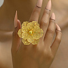 Luxurious Iron Flower Open Cuff Ring for Women's Party Dressing SW9832-3