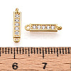 Brass Micro Pave Clear Cubic Zirconia Connector Charms X1-KK-N261-79G-3