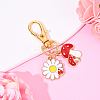 Flower & Mushroom Alloy Enamel Pendant Decorations HJEW-YW00055-01-1