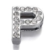 Alloy Letter Slide Charms RB-F034-01P-P-RS-1