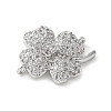 Brass Micro Pave Clear Cubic Zirconia Connector Charms KK-C086-04P-2
