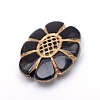Flower Plating Acrylic Beads PACR-Q102-09B-2