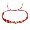 Handmade Glass Seed Beads Multi-strand Braided Bracelets IU4174-2-2
