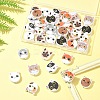 40Pcs 10 Colors Printed Wood Beads WOOD-FS0001-36-7