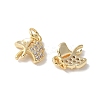 Brass Micro Pave Clear Cubic Zirconia Pendants KK-Q031-06G-2