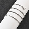 Brass Sterling Silver Chains Necklaces for Women NJEW-D302-25P-1