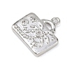 Brass Micro Pave Clear Cubic Zirconia Pendants KK-G545-01P-2