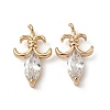Brass Micro Pave Clear Cubic Zirconia Pendants KK-A280-13G-1