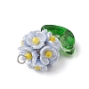 Glass Seed Beaded Flower Pendants X1-PALLOY-MZ00521-03-4