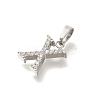 304 Stainless Steel Micro Pave Cubic Zirconia Pendants STAS-H228-02P-09-2