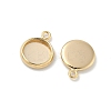 Flat Round Brass Pendant Cabochon Settings X-KK-K414-14B-G-2