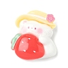 Strawberry Bear Theme Opaque Resin Cabochons CRES-D301-01E-1