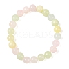 Natural Green Jade(Dyed) Round Beaded Stretch Bracelets G-U005-01B-02-1