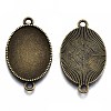 Tibetan Style Oval Alloy Cabochon Connector Settings TIBE-Q038-002B-AB-NR-1