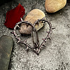Alloy with Resin Thorned Heart Pendant Necklaces for Women NJEW-Z101-01B-2