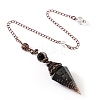 Natural Obsidian & Resin Hexagonal Pointed Dowsing Pendulums PW-WG7D05E-19-1