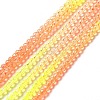 Transparent Gradient Color Glass Beads Strands LS-GLAA-H021-01B-09-2