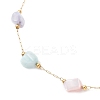 Dyed Nuggets Natural Shell & 304 Stainless Steel Link Chain Anklets AJEW-AN00726-4