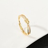 925 Sterling Silver Micro Pave Clear Cubic Zirconia Adjustable Finger Rings for Women RJEW-G351-01G-2