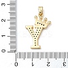 Rack Plating Brass Micro Pave Cubic Zirconia Pendants KK-D535-01Y-RS-3