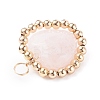 Alloy Faceted Natural Rose Quartz Beads Pendants PALLOY-JF01299-4