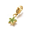 Star 304 Stainless Steel Rhinestone Pendants Decoration STAS-R159-57G-04-2