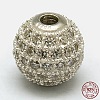 Round 925 Sterling Silver Beads STER-O021-01S-6mm-3