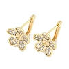 Brass Micro Pave Cubic Zirconia Hoop Earring Findings KK-S386-04G-1