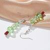 Christmas Glass Beads Dangle Earrings X-EJEW-JE01624-2