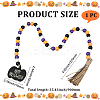 Round Wooden Beaded Halloween Decoration AJEW-WH20019-61-2