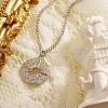 Non-Tarnish 304 Stainless Steel Donut with Star Pendant Necklaces for Women VX1933-2-1