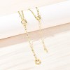 Brass Wavy Oval Link Chain Y Lariat Necklaces NJEW-H087-01G-1