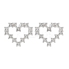 Heart Rack Plating Brass with Clear Cubic Zirconia Stud Earrings for Women EJEW-G409-04P-2