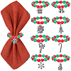 Christmas Theme Glass Beads Napkin Rings AJEW-SC00031-1