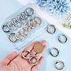 20Pcs 2 Colors Alloy Spring Gate Rings FIND-SP0001-45-3