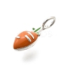 925 Sterling Silver Dark Orange Enamel Charms STER-H116-01B-S-2