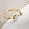 Brass Micro Pave Cubic Zirconia Open Cuff Rings for Women RJEW-K308-02A-G-1
