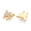 304 Stainless Steel Rhinestone Charms STAS-N110-35G-2