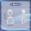4Pcs Sterling Silver Ice Pick Pinch Bails for Pendant Making STER-PH0001-04-2