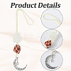 Nuggets Natural Quartz Crystal & Red Jasper Pouch Pendant Decorations HJEW-WH20002-03D-6