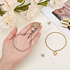 2Pcs 2 Colors Heart Non-Tarnish Stainless Steel Charm Bracelets BJEW-CN0001-22-3