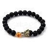 Men's Natural Howlite & Lava Rock Stretch Beaded Bracelets Sets BJEW-JB05429-5