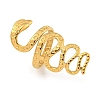 Ion Plating(IP) 304 Stainless Steel Snake Wrap Open Cuff Ring for Women RJEW-A043-29G-1