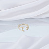 1Pc Brass Micro Pave Clear Cubic Zirconia Open Cuff Rings for Women RJEW-LP0002-37F-3