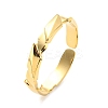 304 Stainless Steel Rhombus Open Cuff Ring for Women RJEW-C016-10G-1