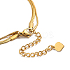 Ion Plating(IP) 304 Stainless Steel Round Snake & Herringbone Chains Double Layer Necklace for Men Women LS-NJEW-E046-03G-4