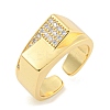 Clear Cubic Zirconia Wide Open Cuff Ring RJEW-L121-008G-1