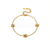 Flower 304 Stainless Steel Rhinestone Link Bracelets & Necklaces Sets for Women VZ7462-1-5