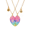 2Pcs Alloy Colorful Enamel Magnetic Unicorn Heart Pendant Friendship Necklaces for Women FS-WGC6FE6-02-4