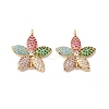 Rack Plating Brass Micro Pave Colorful Cubic Zirconia Pendants ZIRC-C040-26G-2